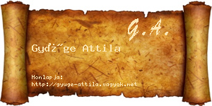 Gyüge Attila névjegykártya