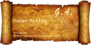 Gyüge Attila névjegykártya